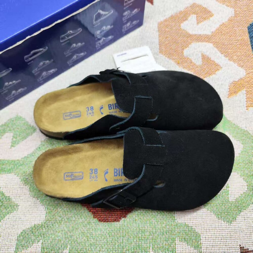 SEALED 🧩Birkenstock Boston NARROW • Black SUEDE • Women's - Picture 3 of 6